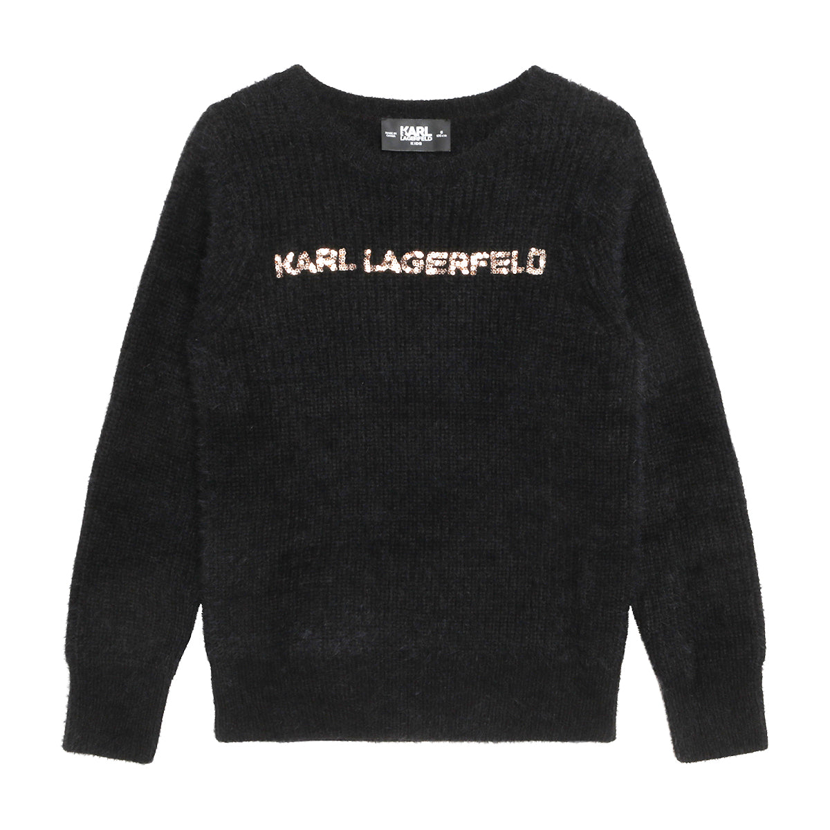 חולצת סווטשירט KARL LAGERFELD לוגו מרכזי לילדות