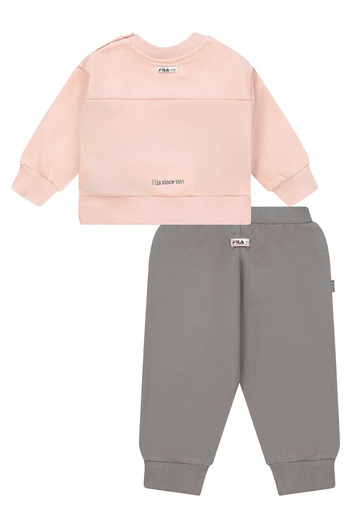 חליפת טרנינג FILA בשילוב צבעים עם פרינט בגב לתינוקות Pink / 0-6M