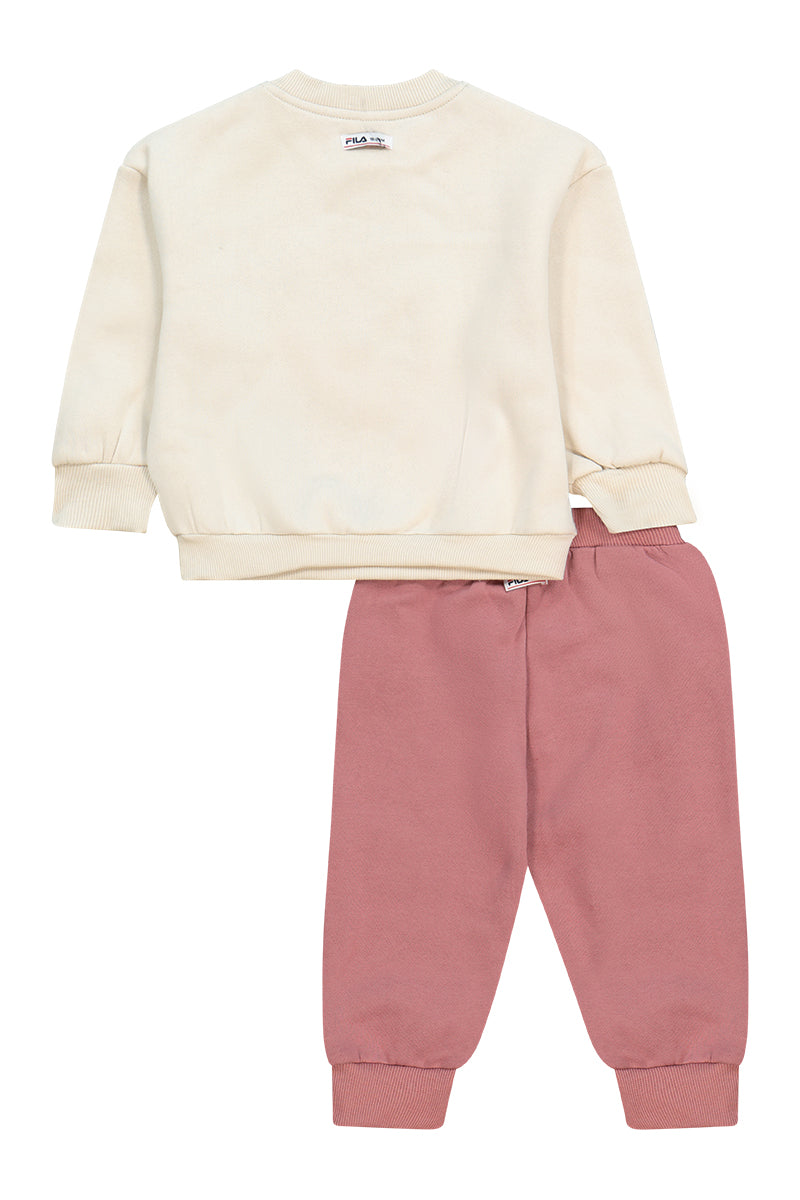 חליפת טרנינג FILA עם הדפס גב ולוגו קדמי לתינוקות BEIGE / 0-6M