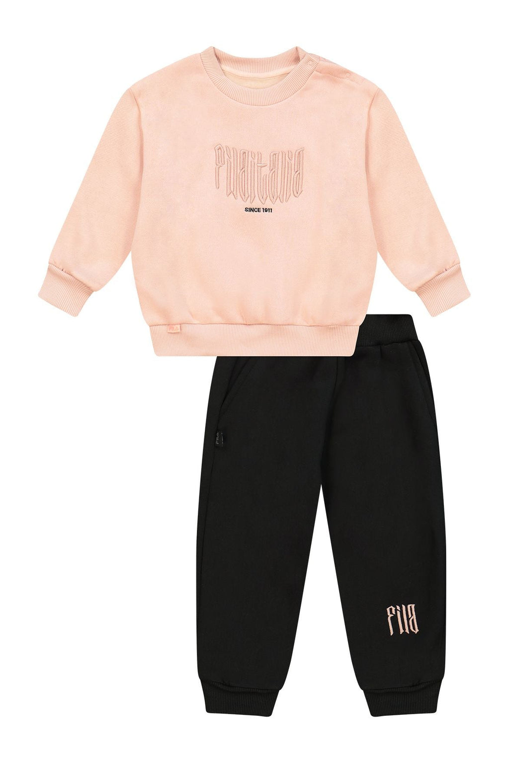 חליפת טרנינג FILA עם הדפס גב ולוגו קדמי לתינוקות Pink / 0-6M