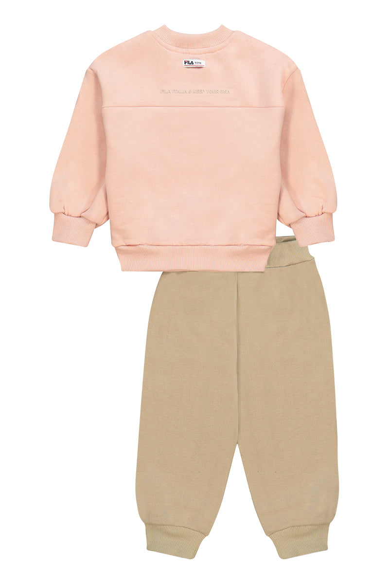 חליפת טרנינג FILA בגווני ורוד חול אופנתיים לתינוקות Pink / 0-6M