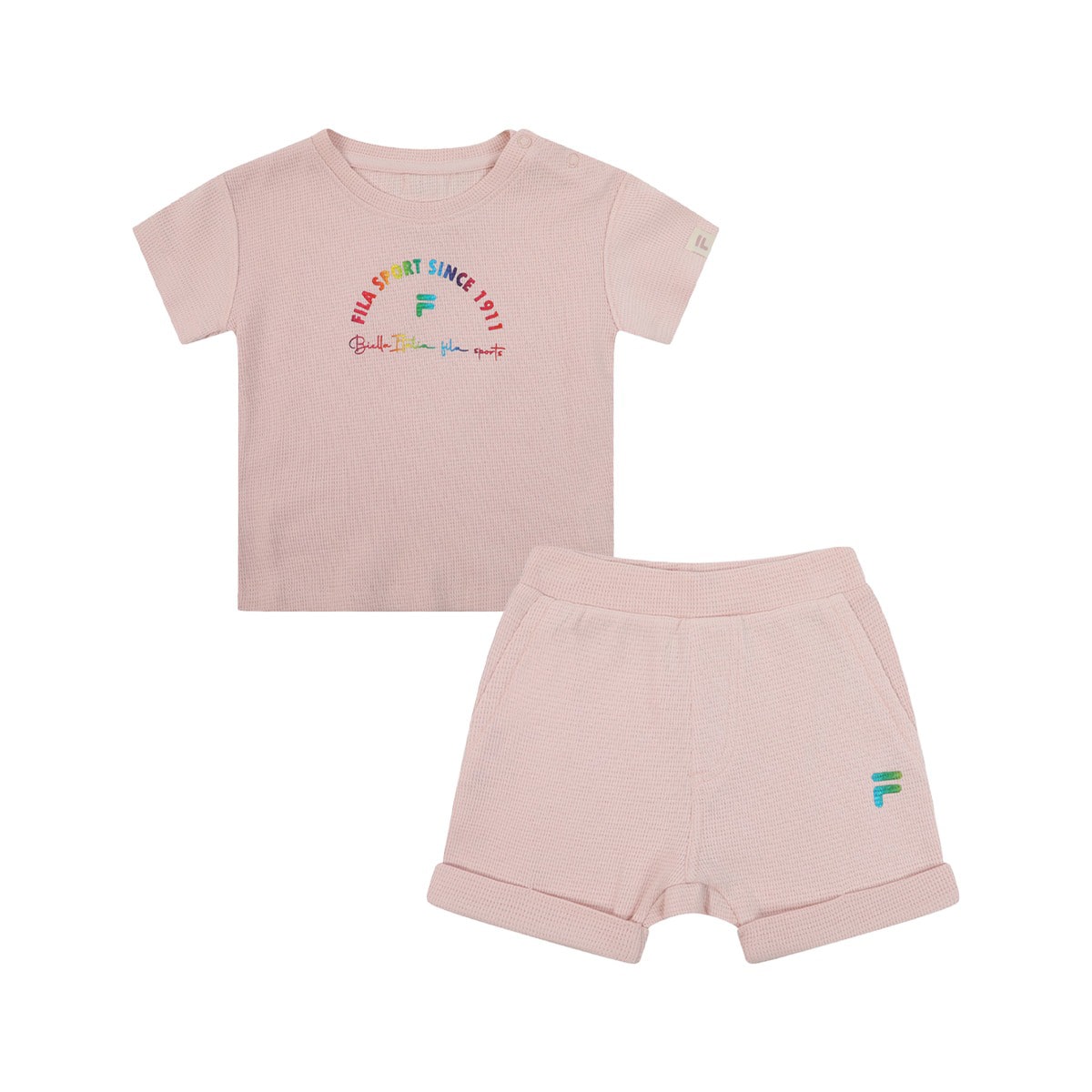 חליפת טריקו FILA לוגו בצבעי קשת לתינוקות