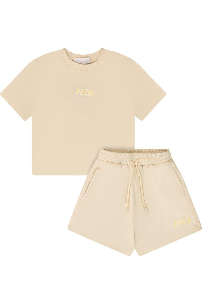 חליפת טריקו FILA הדפס לוגו באמצע לילדות