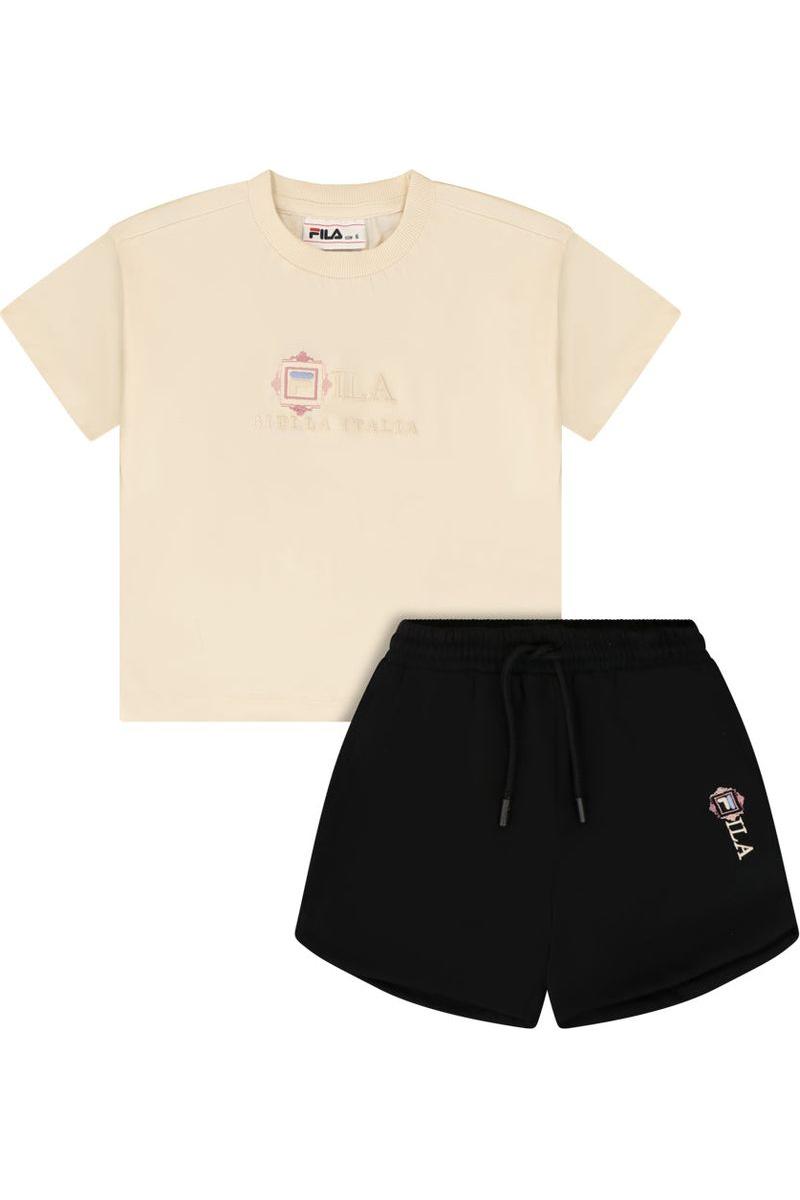 חליפת טריקו FILA הדפס לוגו באמצע לילדות