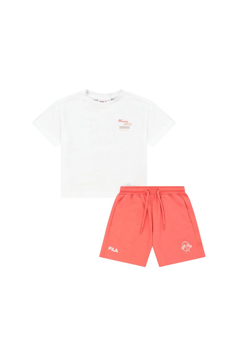 חליפת טריקו FILA לוגו מותג באמצע לילדות PINK / 10Y