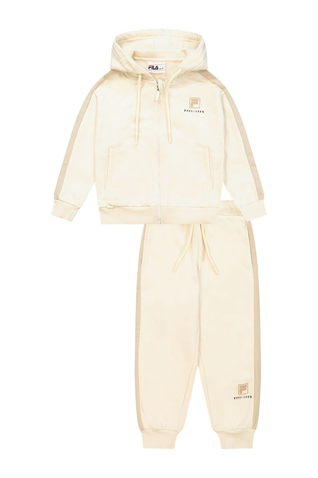 חליפת טרנינג FILA עם לוגו עדין בגב לילדות BEIGE / 2Y