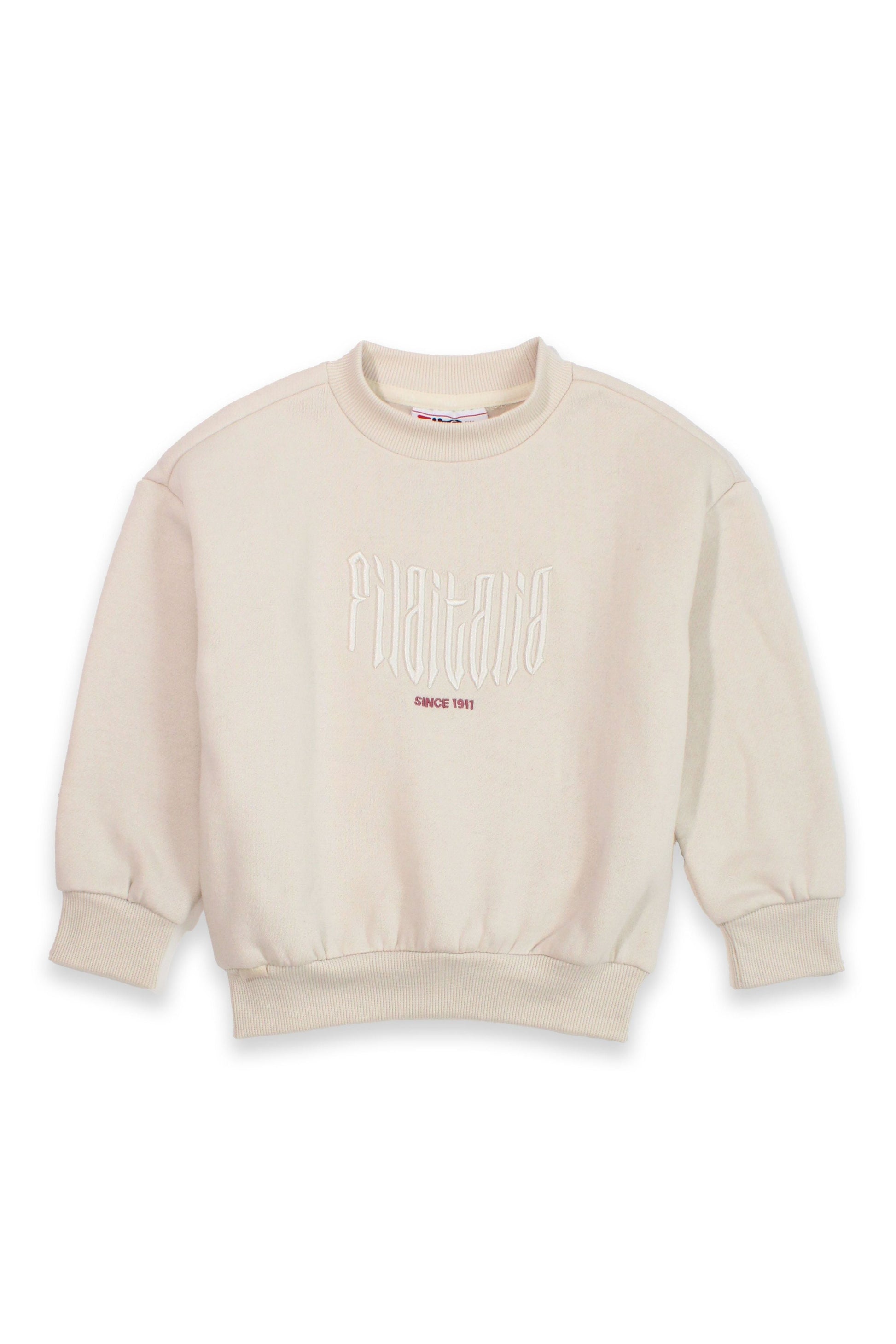 חליפת טרנינג FILA דו גוונית בהדפס לוגו בגב לילדות BEIGE / 10Y