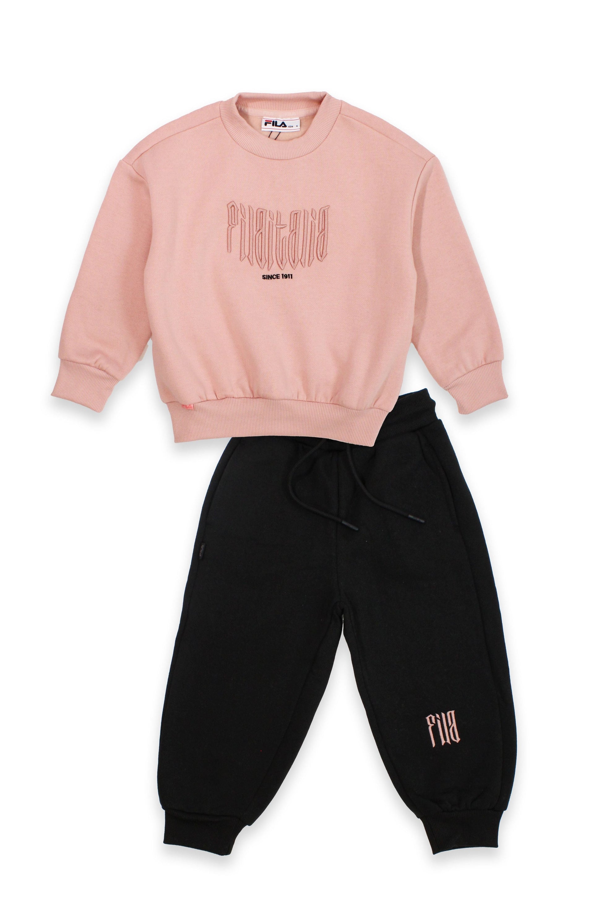 חליפת טרנינג FILA דו גוונית בהדפס לוגו בגב לילדות Pink / 10Y