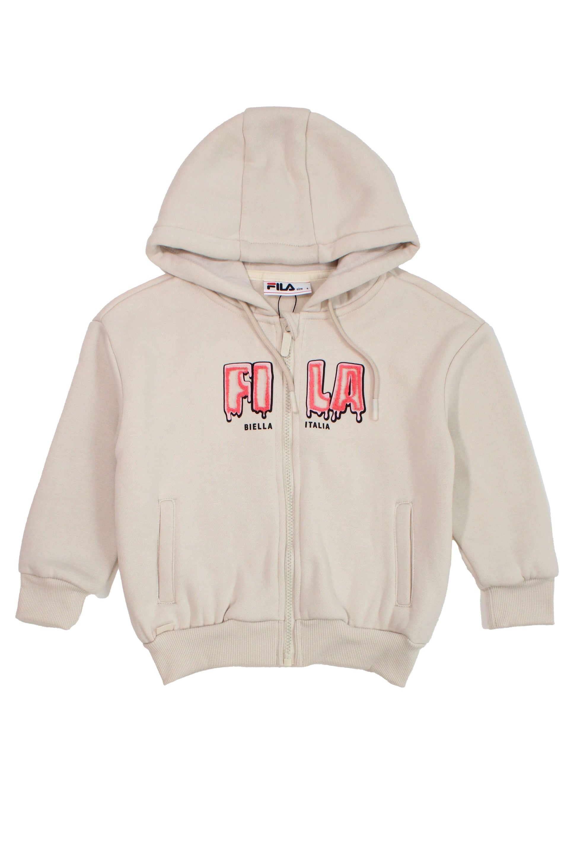 חליפת טרנינג FILA רוכסן קדמי בשילוב צבעים לילדות BEIGE / 10Y