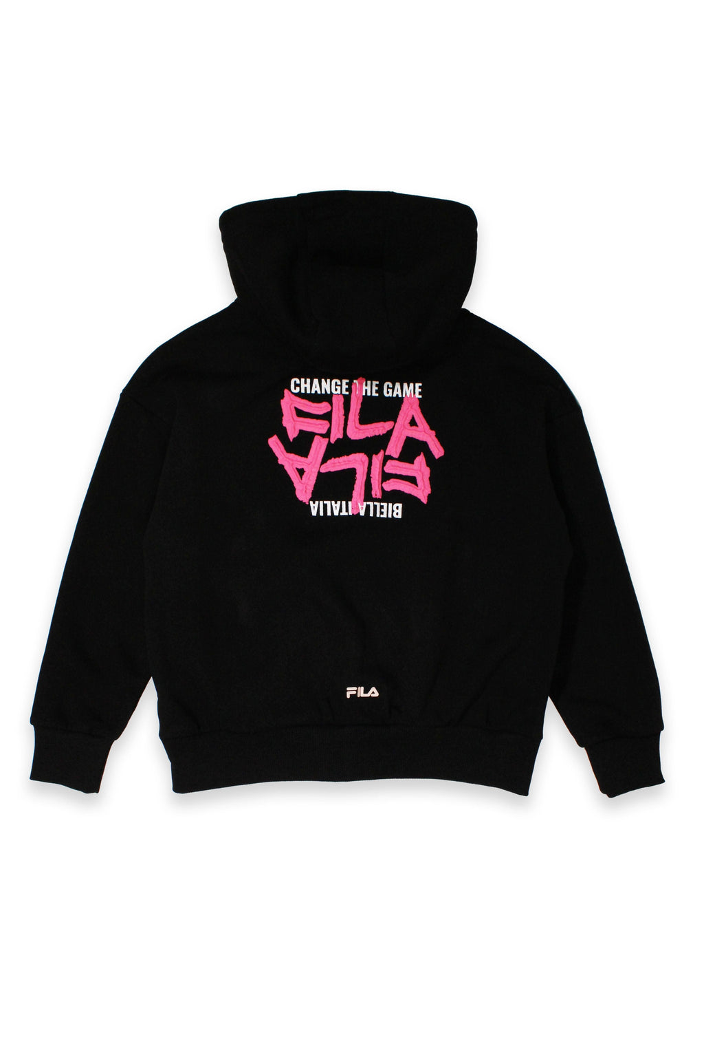 חליפת טרנינג FILA עם קפוצ'ון ורוכסן קדמי לילדות BLACK / 10Y