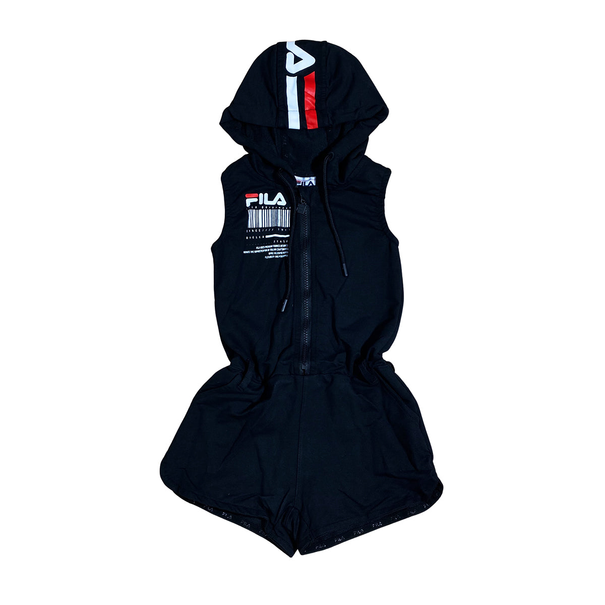 אוברול קצר FILA לילדות כובע קפוצ'ון BLACK / 6Y