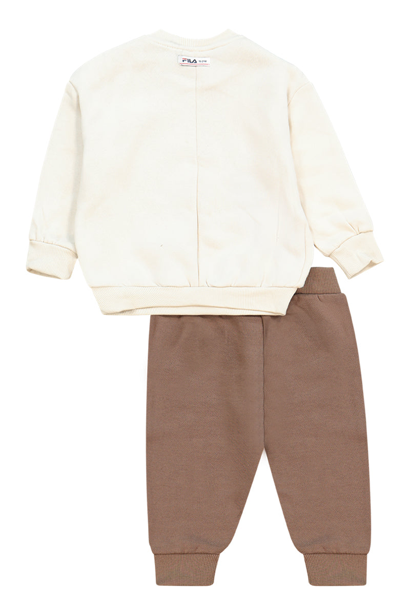 חליפת טרנינג FILA עם הדפס גרפי עדין לתינוקות BEIGE / 0-6M