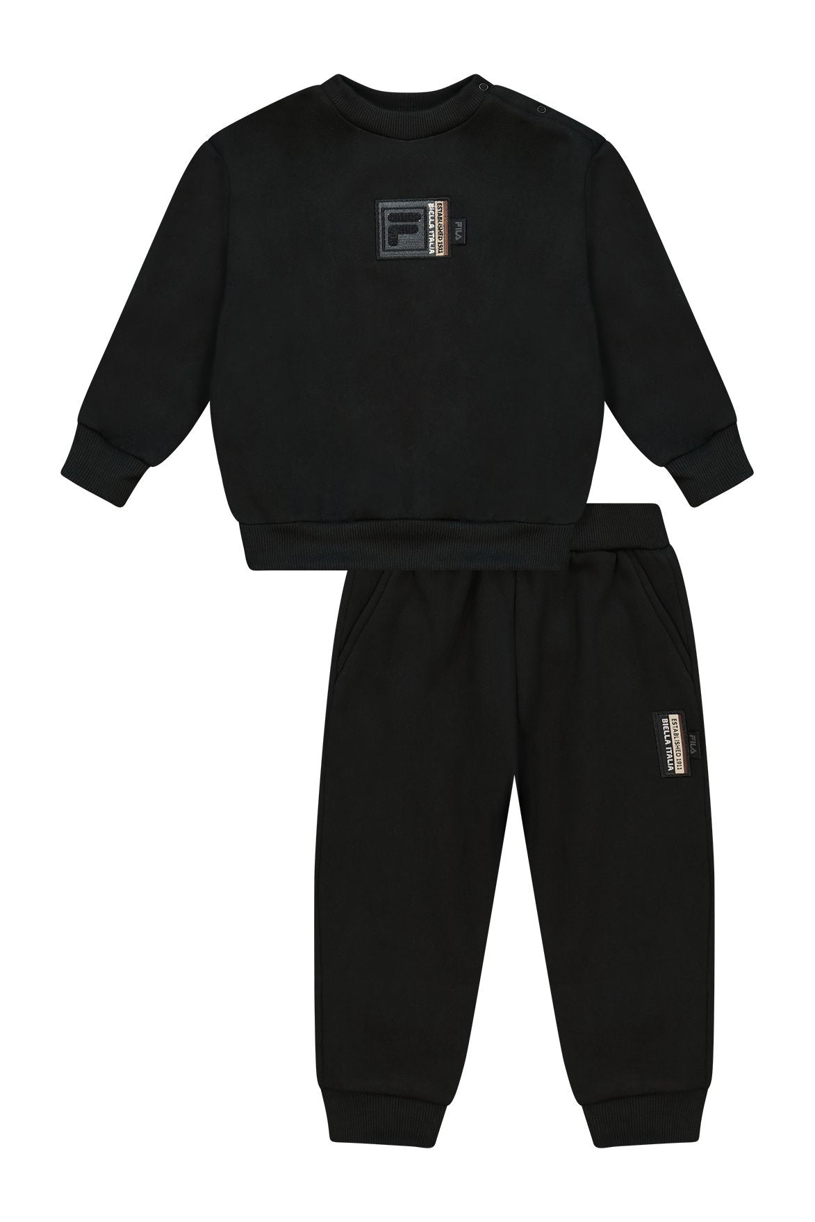 חליפת טרנינג FILA עם הדפס גרפי עדין לתינוקות BLACK / 0-6M