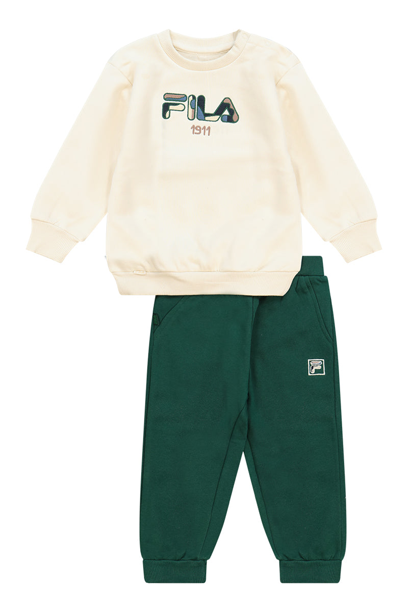 חליפת טרנינג FILA בשילוב צבעים אופנתי לתינוקות BEIGE / 0-6M