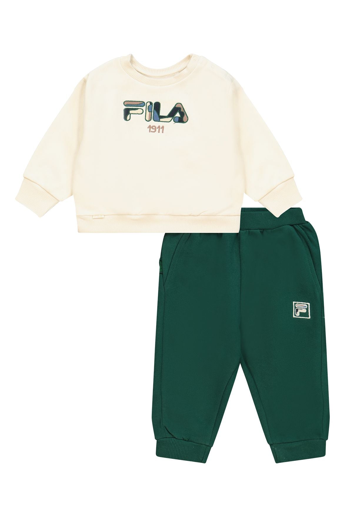 חליפת טרנינג FILA בשילוב צבעים אופנתי לתינוקות BEIGE / 0-6M