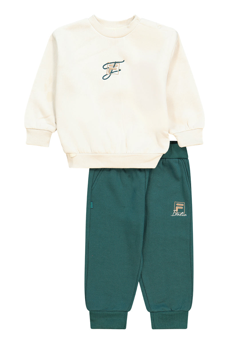 חליפת טרנינג FILA בעיצוב קלאסי עם הדפסים ייחודיים לתינוקות BEIGE / 0-6M