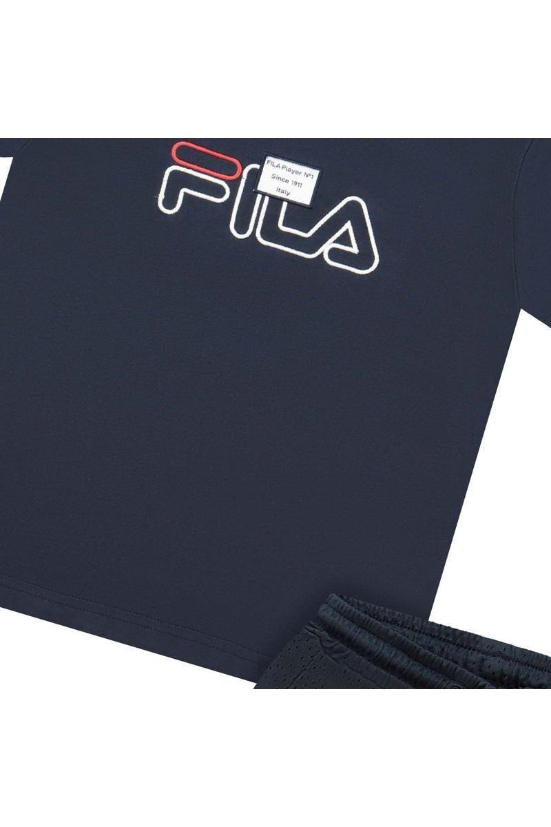 חליפת טריקו FILA פאץ' בצד לילדים Blue / 2Y