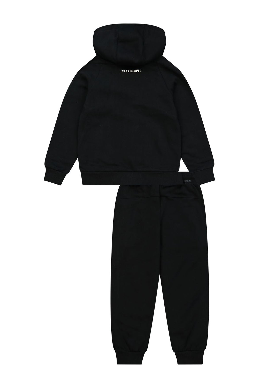 חליפת טרנינג FILA קפוצ'ון ורוכסן בהדפס לוגו צדדי לילדים BLACK / 2Y