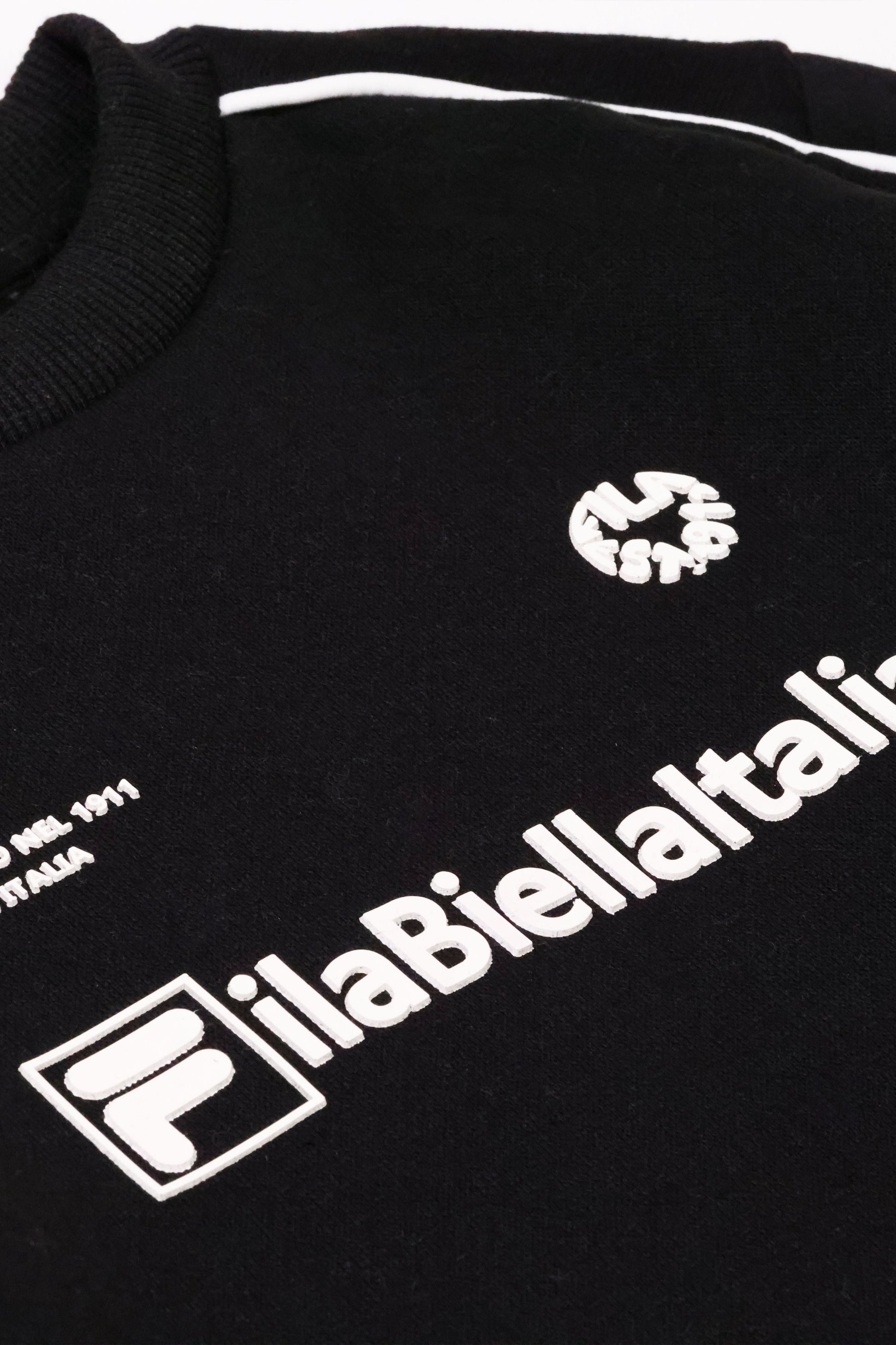 חליפת טרנינג FILA בעיצוב קלאסי עם הדפס לוגו לילדים BLACK / 10Y