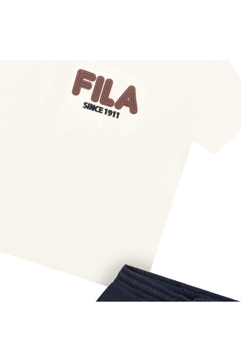 חליפת טריקו FILA לוגו מותג באמצע לילדים Brown / 10Y