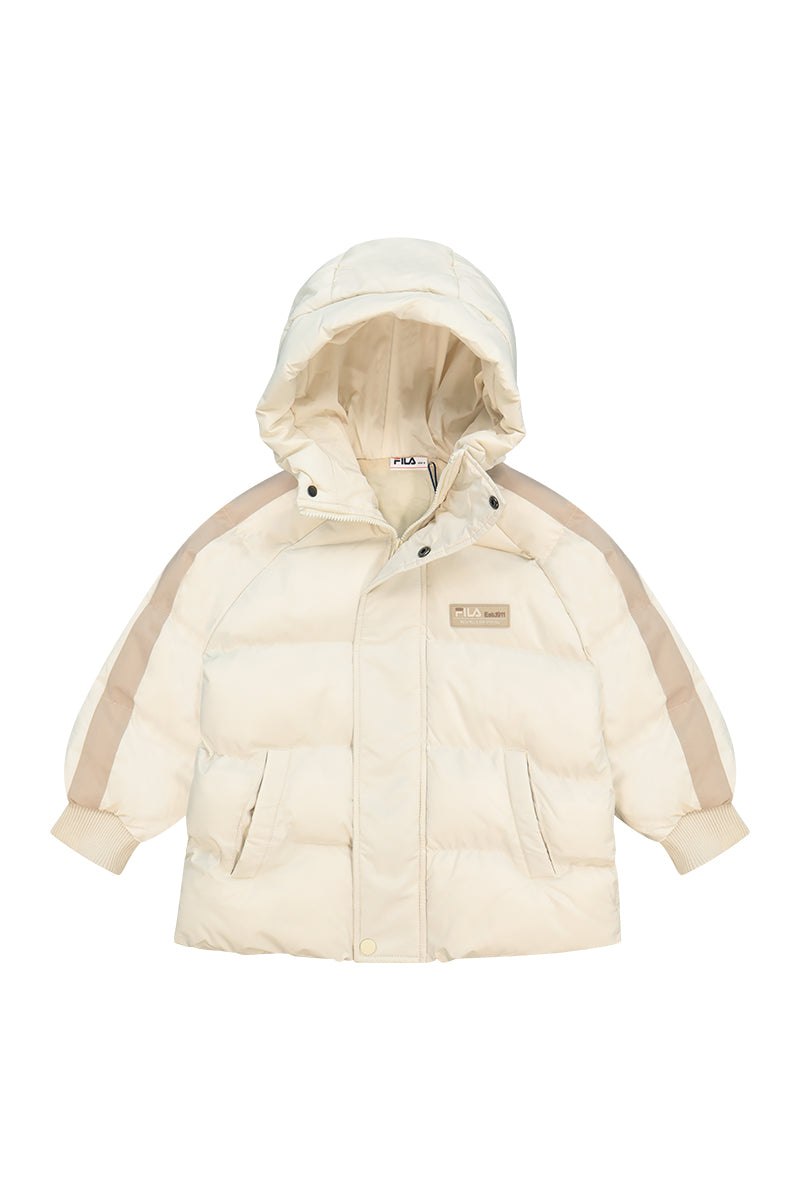 מעיל פוך FILA עם קפוצ'ון וסגירת רוכסן לילדים BEIGE / 10Y