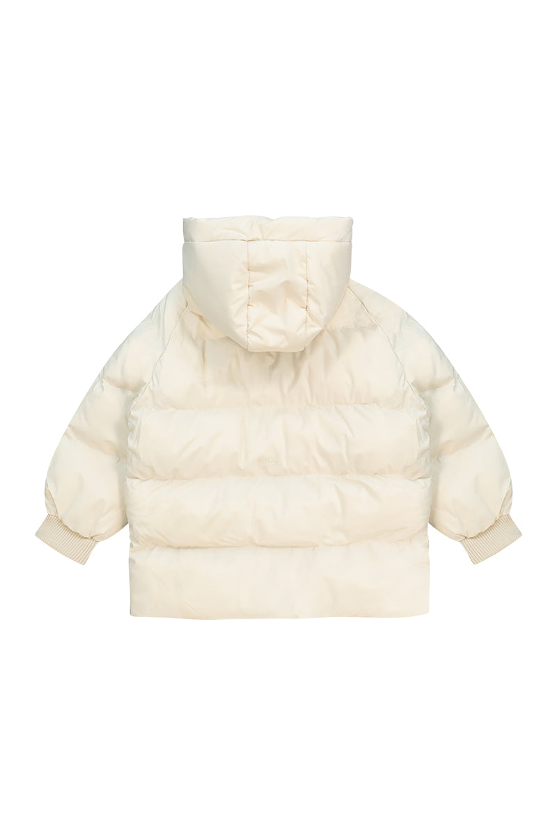 מעיל פוך FILA עם קפוצ'ון וסגירת רוכסן לילדים BEIGE / 10Y