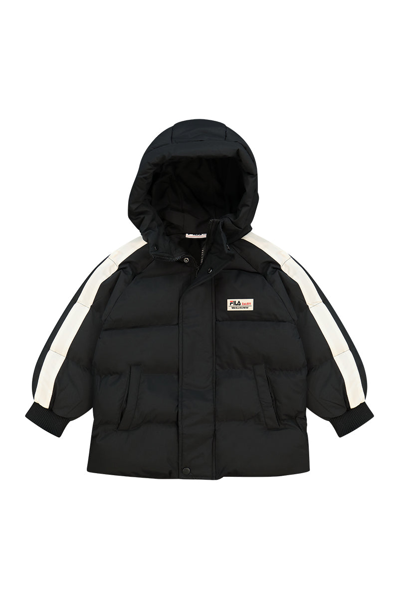 מעיל פוך FILA עם קפוצ'ון וסגירת רוכסן לילדים BLACK / 10Y