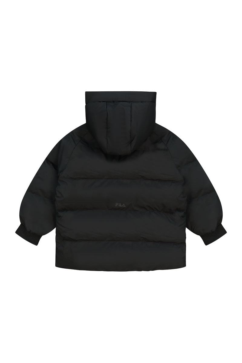 מעיל פוך FILA עם קפוצ'ון וסגירת רוכסן לילדים BLACK / 10Y
