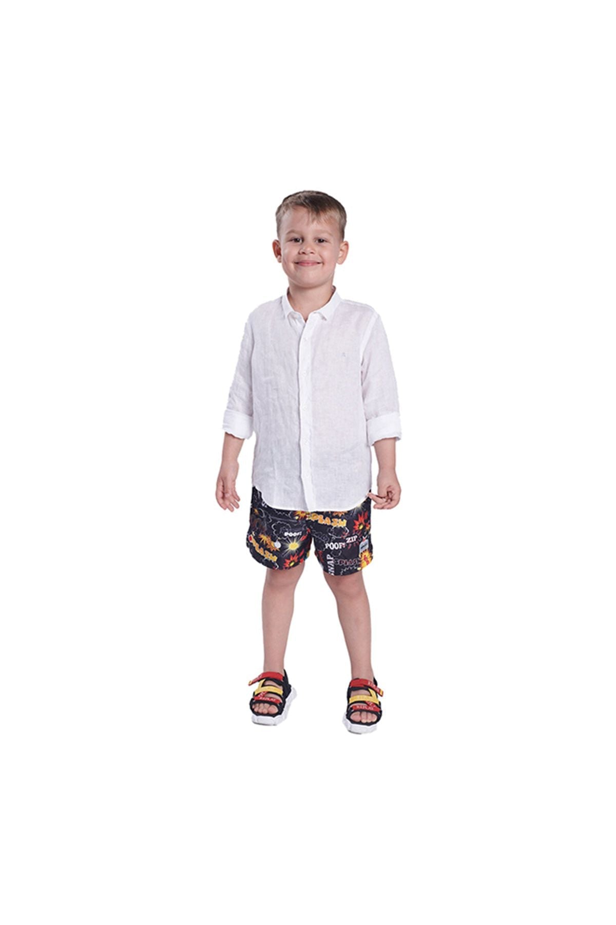 חולצה מכופתרת REPLAY לוגו בצד לילדים