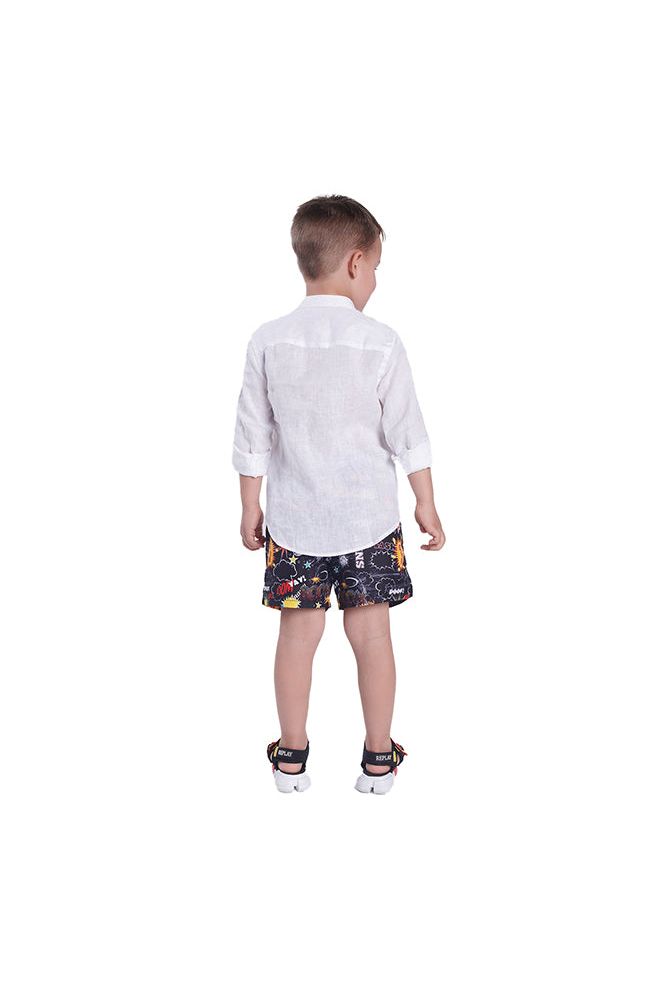 חולצה מכופתרת REPLAY לוגו בצד לילדים