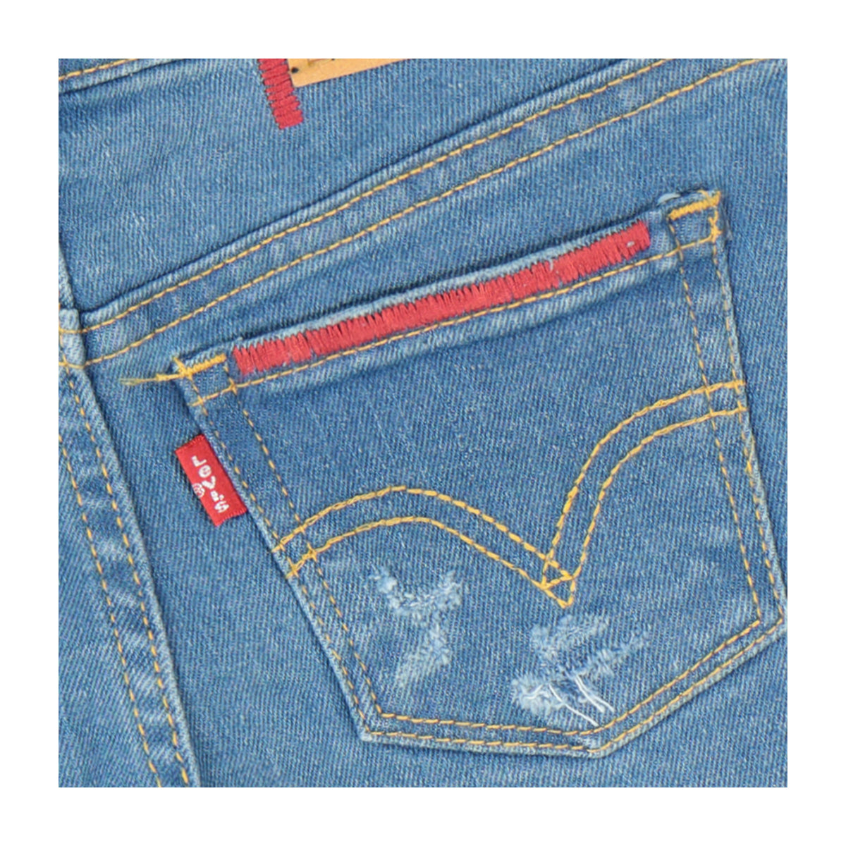 מכנסי ג'ינס LEVI'S קצרים קרעים לילדות