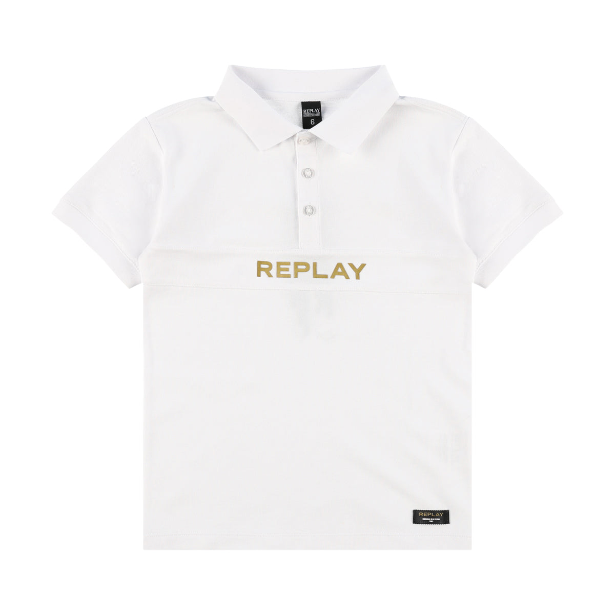 חולצת REPLAY צווארון לוגו באמצע לילדים