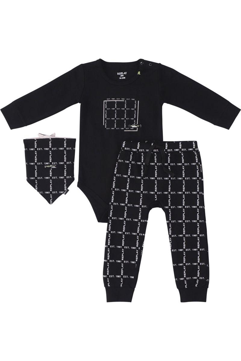 חליפת בגד גוף וסינר REPLAY אינטרלוק לתינוקות