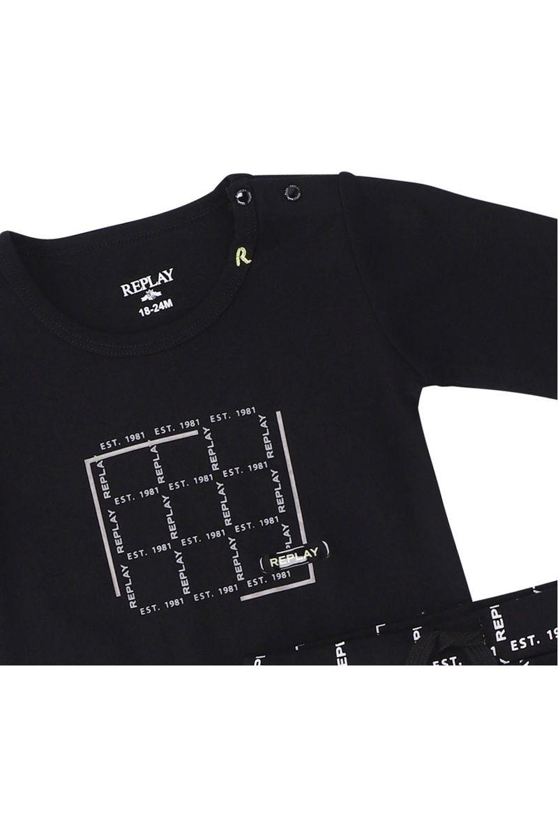 חליפת בגד גוף וסינר REPLAY אינטרלוק לתינוקות