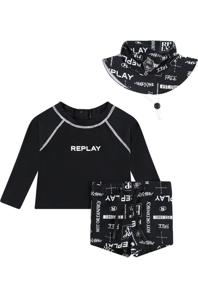 בגד ים ANTISUN שני חלקים REPLAY כולל כובע לתינוקות