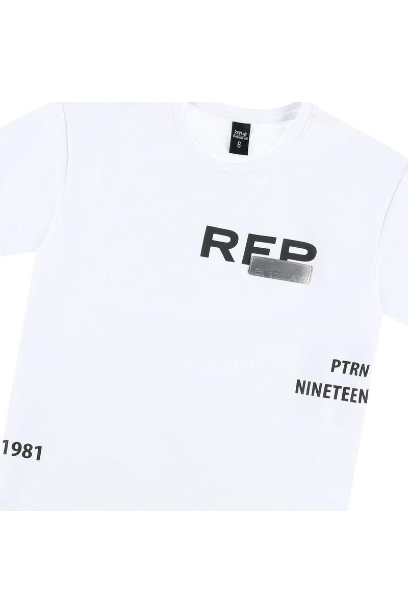 חולצת טי שרט REPLAY כיתוב בצד לילדים