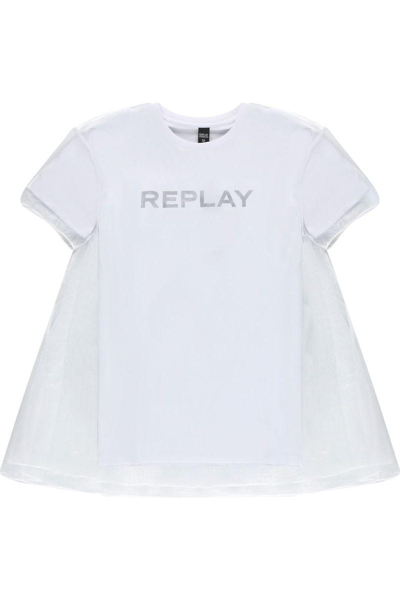 שמלת REPLAY מלמלה בשרוולים לילדות