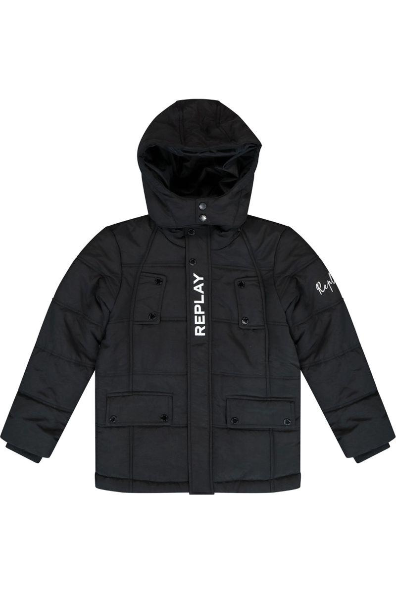 מעיל REPLAY כולל כובע פרוותי לילדים
