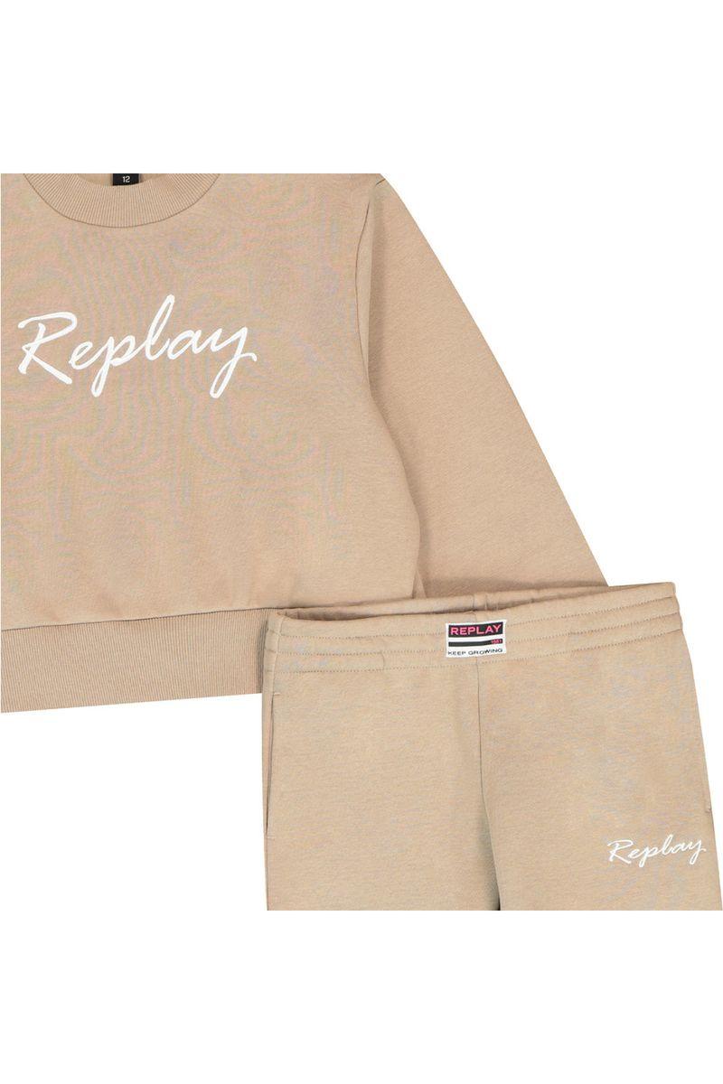 חליפת טרנינג REPLAY הדפס לוגו לילדות