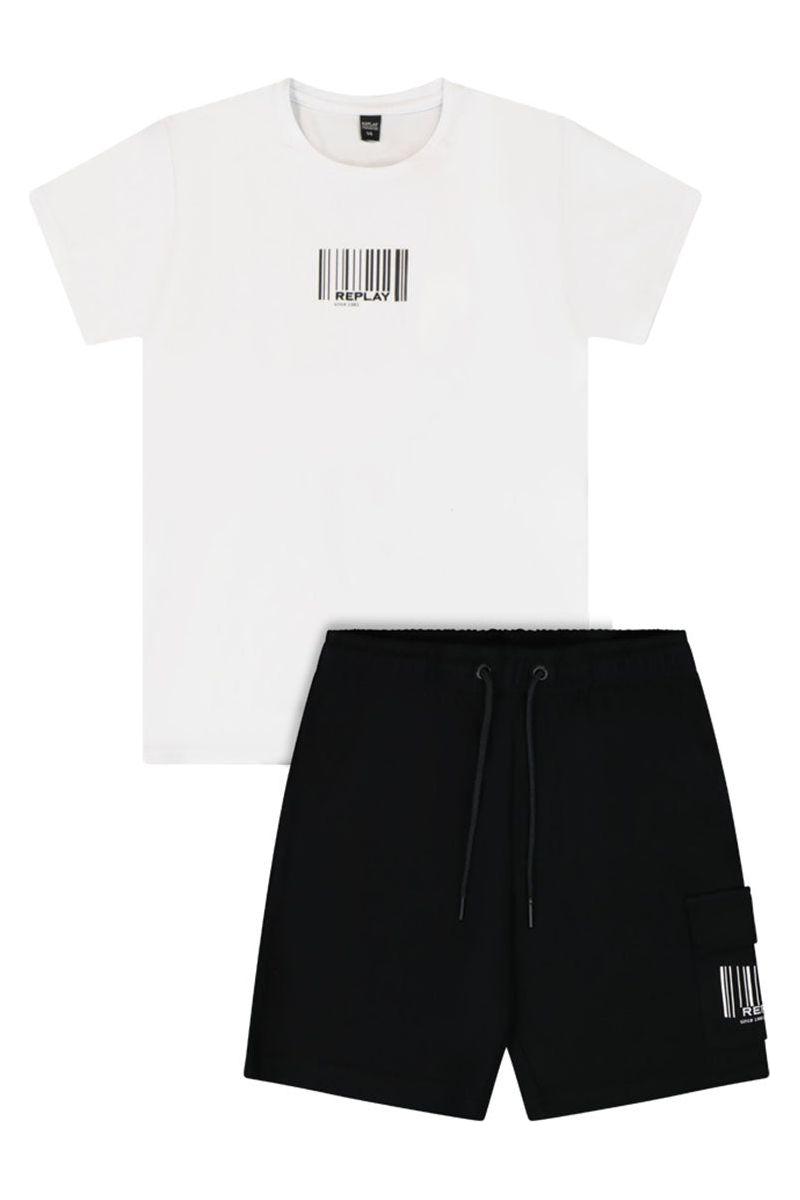 חליפת טריקו REPLAY לוגו ברקוד לילדים