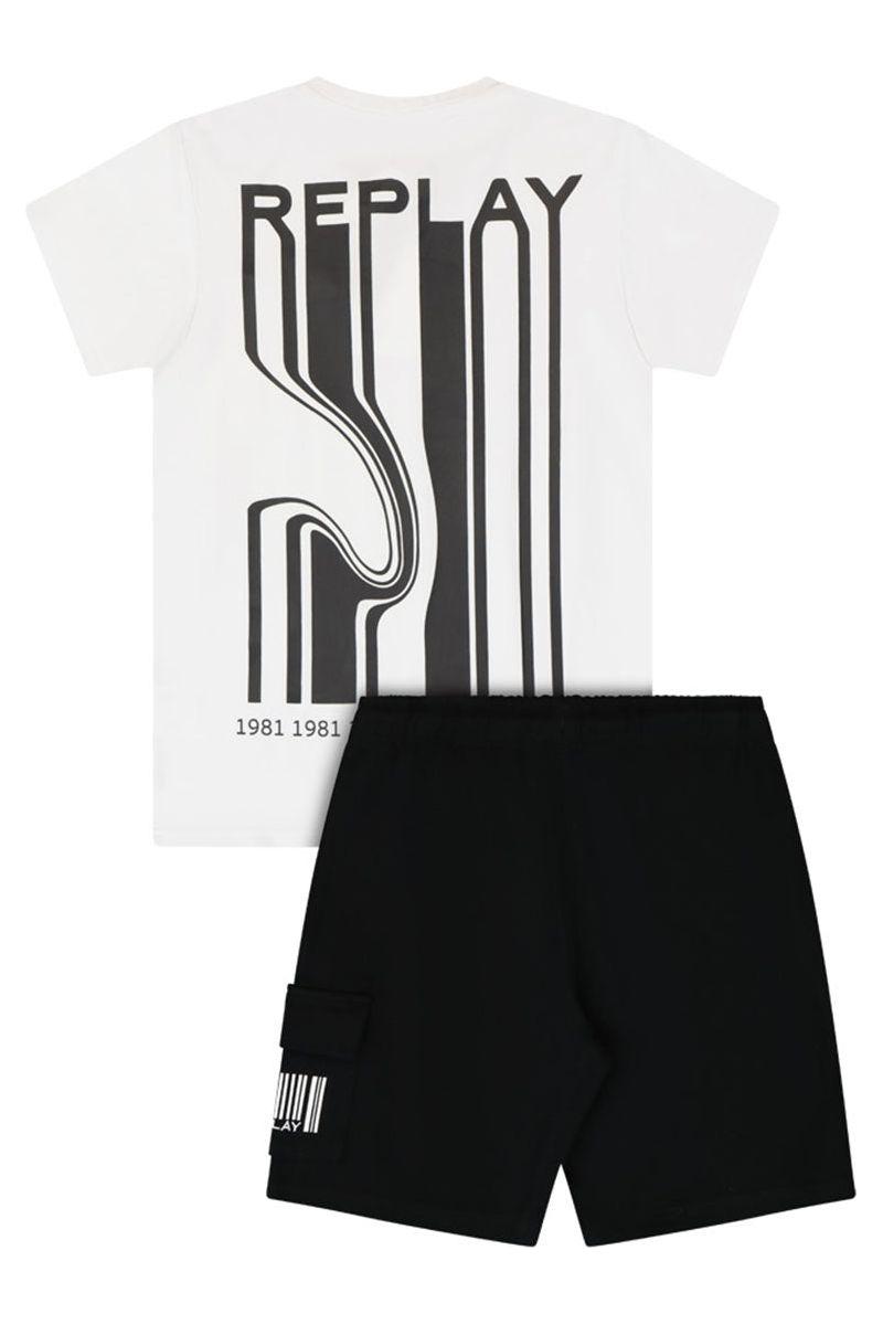 חליפת טריקו REPLAY לוגו ברקוד לילדים