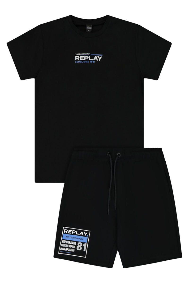 חליפת טריקו REPLAY הדפס לוגו לילדים