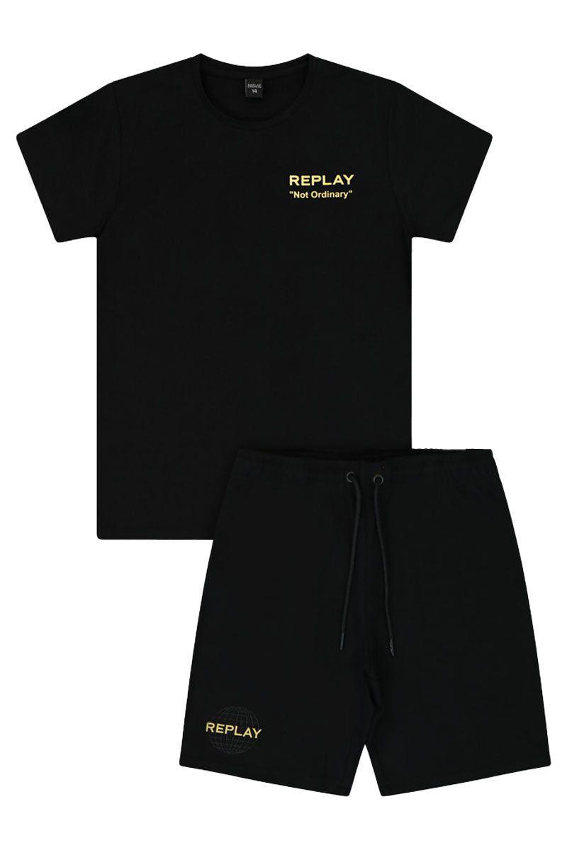 חליפת טריקו REPLAY הדפס אחורי לילדים