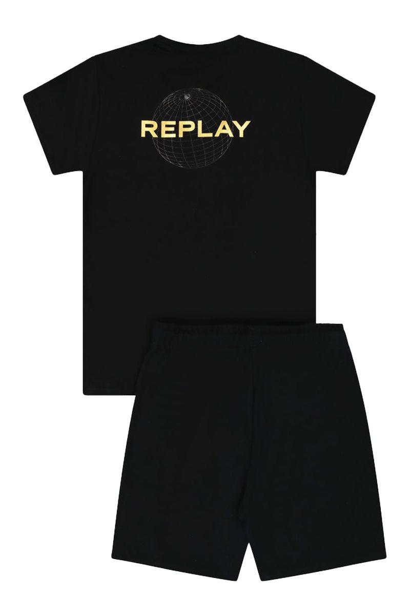 חליפת טריקו REPLAY הדפס אחורי לילדים