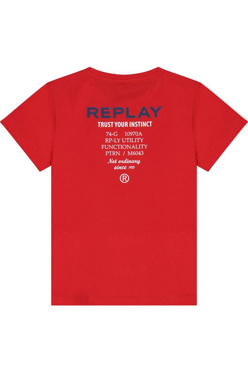 חולצת טי שרט REPLAY כיתוב אחורי לילדים