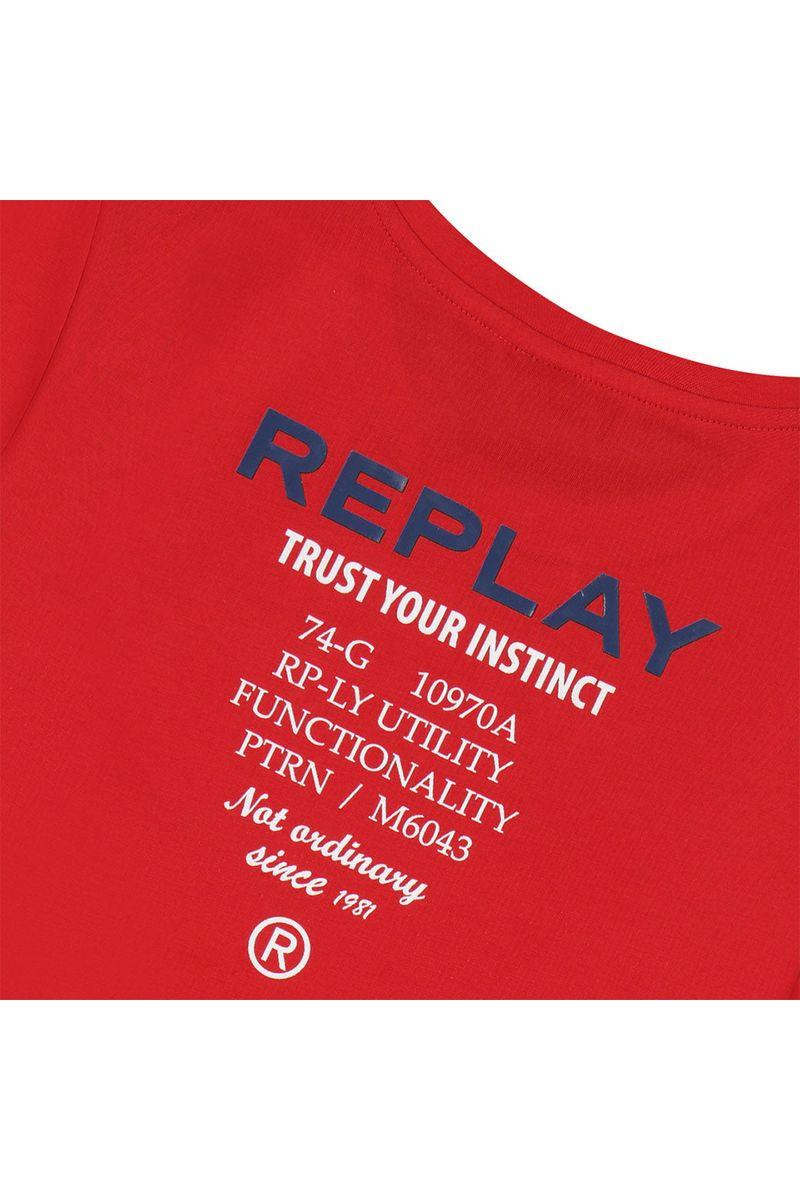 חולצת טי שרט REPLAY כיתוב אחורי לילדים