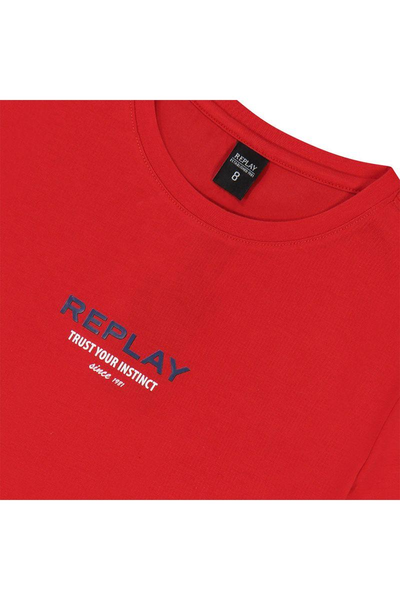 חולצת טי שרט REPLAY כיתוב אחורי לילדים