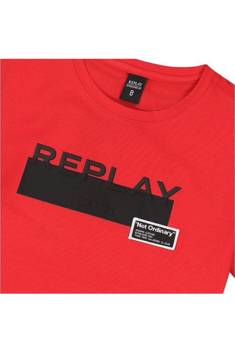 חולצת טי שרט REPLAY הדפס לוגו לילדים