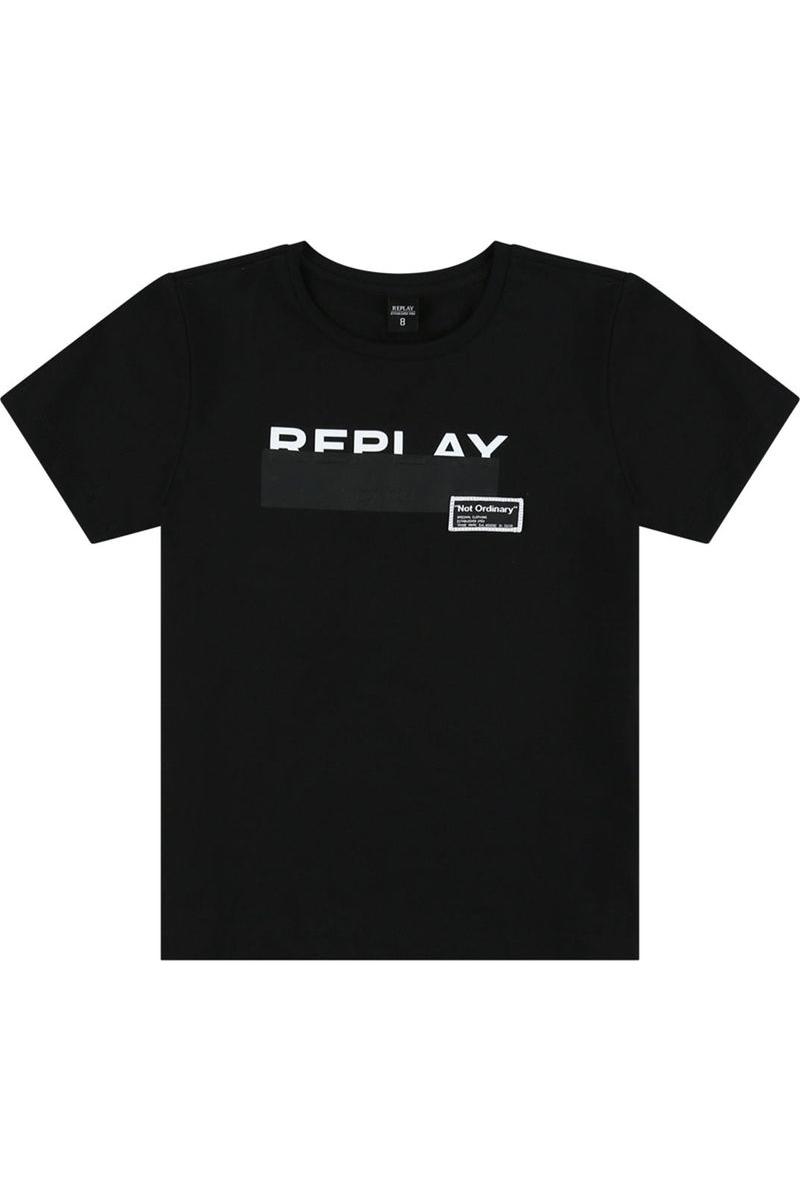 חולצת טי שרט REPLAY הדפס לוגו לילדים