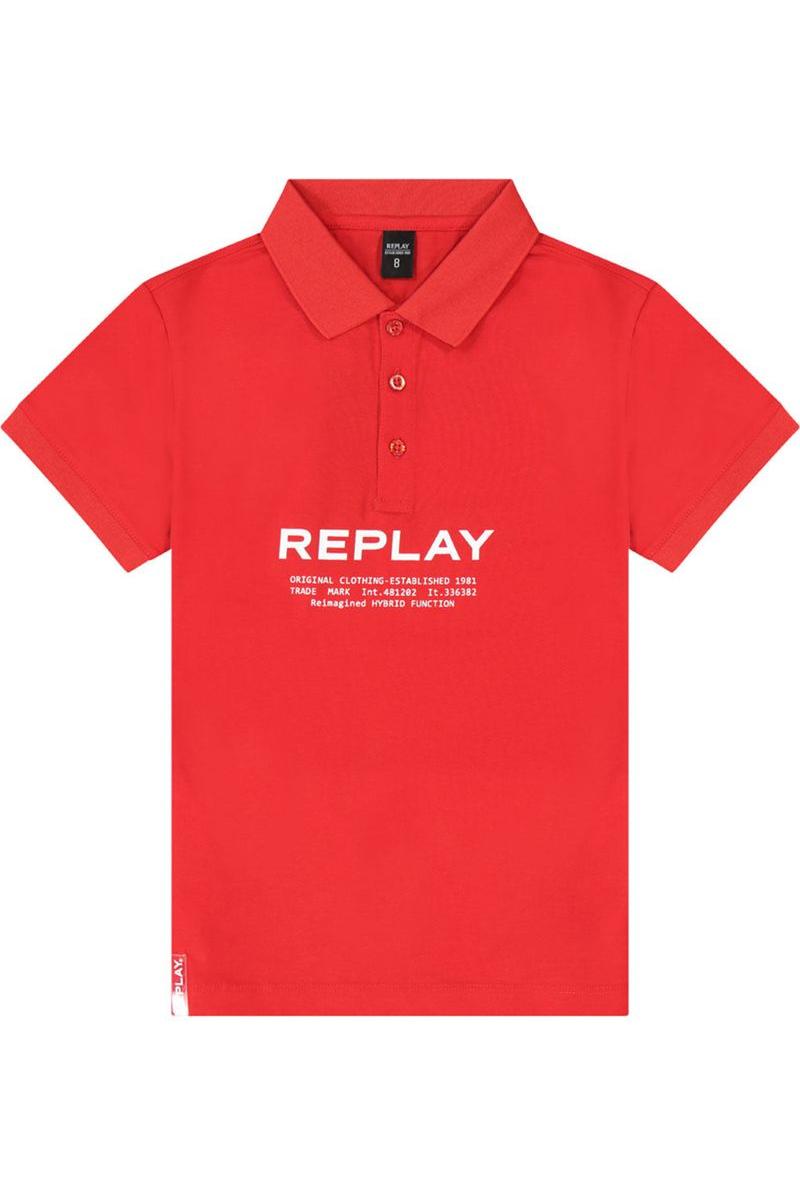 חולצת צווארון REPLAY כיתוב מקדימה לילדים